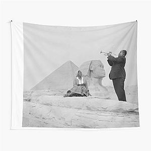 Louis Armstrong at the Sphinx and Egyptian Tapestry