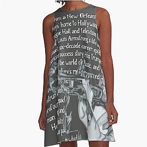 Louis Armstrong Portrait A-Line Quote Dress
