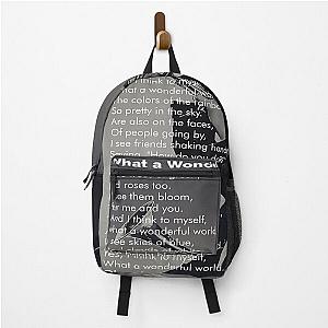Louis Armstrong What A Wonderful World Lyric Backpack