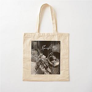 Louis Armstrong on a sidewalk in Lisbon Cotton Tote Bag