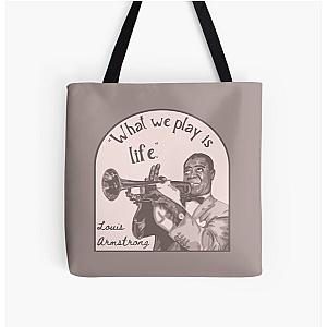 Louis Armstrong Portrait Quote Tote Bag