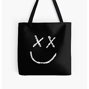 Louis Tomlinson Bags - Louis Tomlinson Smiley Face (Embroidery effect) White ver. All Over Print Tote Bag RB0308