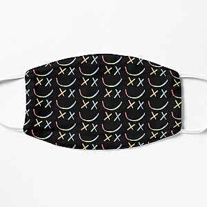 Louis Tomlinson Face Masks - Rainbow Smiley Louis Tomlinson black background Flat Mask RB0308