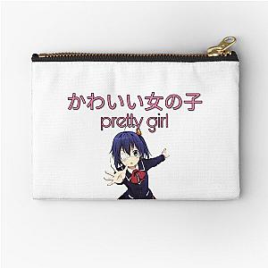 Pretty girl with japanese text and Rikka Takanasha from Love, Chunibyo & Other Delusions Zipper Pouch