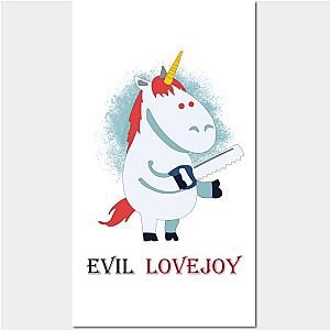 LOVEJOY  Evil Unicorn Sticker and t-shirts Poster TP0509