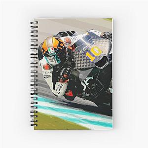 Luca Marini racing his MotoGP Motorcycle in the corners Spiral Notebook