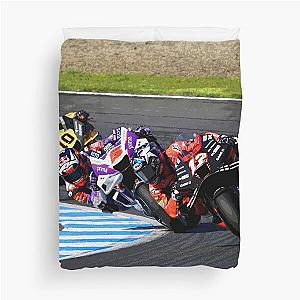 Maverick Viñales Johann Zarco Luca Marini and Fabio Quartararo racing Japanese GP Duvet Cover