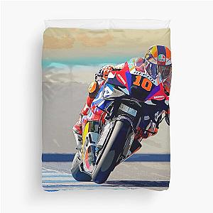 Luca Marini 2024 MotoGP motorcycle racing corners Duvet Cover