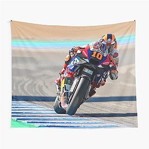 Luca Marini on 2024 MotoGP motorcycle racing in the corners Tapestry