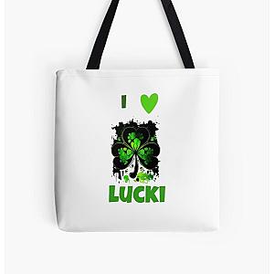 I love lucki Heart Lucki All Over Print Tote Bag RB1010