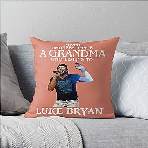 Vintage Never Underestimate A Woman Who Listens to Luke Throw Pillow RB0208