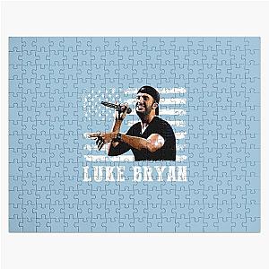 Retro American Flag Luke Bryan Music Legend Jigsaw Puzzle RB0208