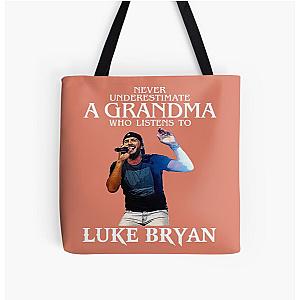 Vintage Never Underestimate A Woman Who Listens to Luke All Over Print Tote Bag RB0208