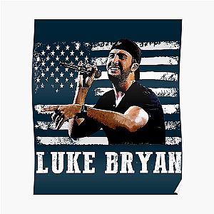 Retro American Flag Luke Bryan Music Legend Poster RB0208