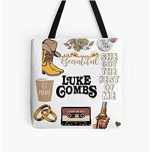 Luke Combs Vintage Texas Music Rodeo All Over Print Tote Bag