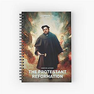 Martin Luther Protestant Reformation Action Poster Spiral Notebook