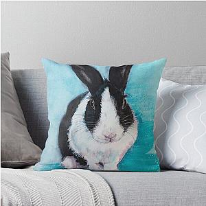 Watercolour painting of Dutch rabbit Mabel Throw Pillow