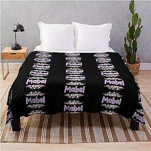 Purple Flower Mabel Black Throw Blanket