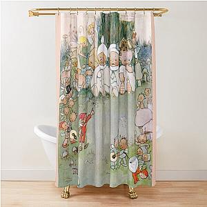 Fairies Taking Care of Babies Peter Pan and Wendy Mabel Lucie Attwell Shower Curtain