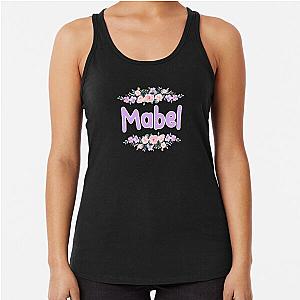 Purple Flower Racerback Tank Top with Black Name Mabel Label