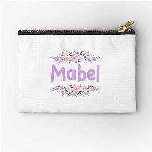 Purple Flower Label Name Pouch Zipper