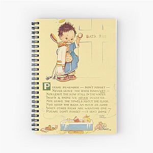 Bathroom Rules - Mabel Attwell Spiral Notebook