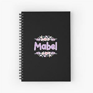Purple Flower Name Label (Black) Spiral Notebook