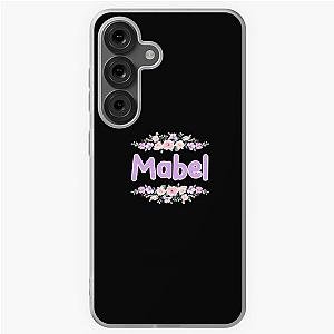Purple Flower Mabel Name Label Black Samsung Galaxy Soft Case