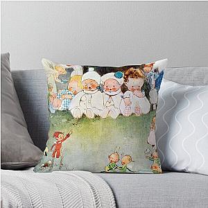 Babies Being Tended by Fairies - Peter Pan, Mabel Attwell Throw Pillow