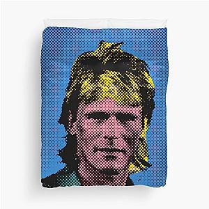 Pop Art MacGyver Duvet Cover in Blue Background