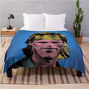 Pop Art MacGyver in Blue Background Throw Blanket