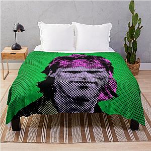 Pop Art MacGyver Green Background Throw Blanket
