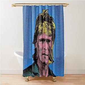 Pop Art Blue Background MacGyver Shower Curtain