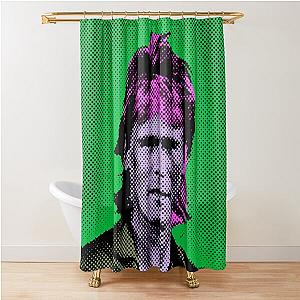 Pop Art MacGyver in Green Background Shower Curtain