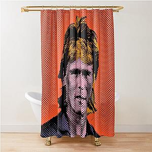 Pop Art MacGyver in Orange Background Shower Curtain