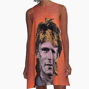 Pop Art A-Line Dress in Orange Background