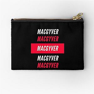 Rebooted MacGyver Red White Zipper Pouch
