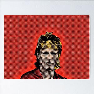 Pop Art MacGyver in Red Background Poster