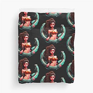 Cyberpunk Machine Girl Duvet Cover