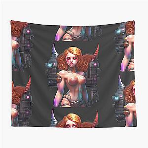 Cyberpunk Machine Girl Tapestry