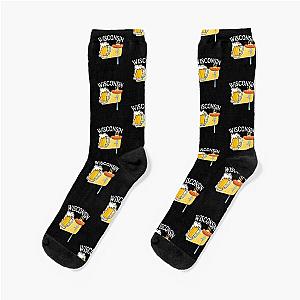 Wisconsin State Cheese Beer Brats Socks