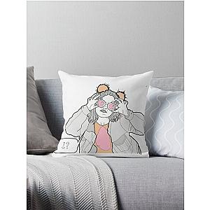 funny face cute mad max girl Throw Pillow