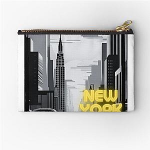 New York 60s Skyline Illustration Mad Men inspired Zipper Pouch