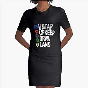 MTG Magic Phases - Untap Upkeep Draw Land Graphic T-Shirt Dress