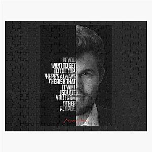 Black and White Magnus Carlsen Quote Jigsaw Puzzle
