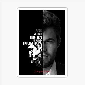 Black and Magnus Carlsen Quote Sticker
