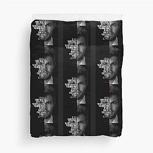 Black and White Magnus Carlsen Duvet Cover