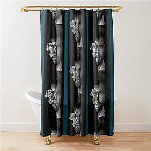 Black and white Magnus Carlsen Shower Curtain