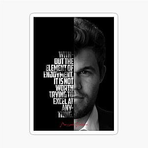 Black Magnus Carlsen quote sticker