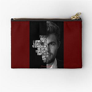 Black and Magnus Carlsen quote Zipper Pouch